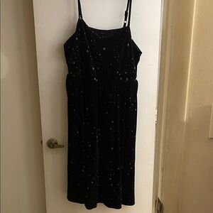 torrid Black Velvet Dress with Subtle Star Print